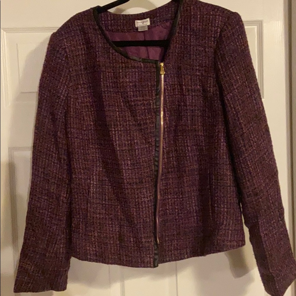 Women’s XL, Purple Tweed zipper Blazer